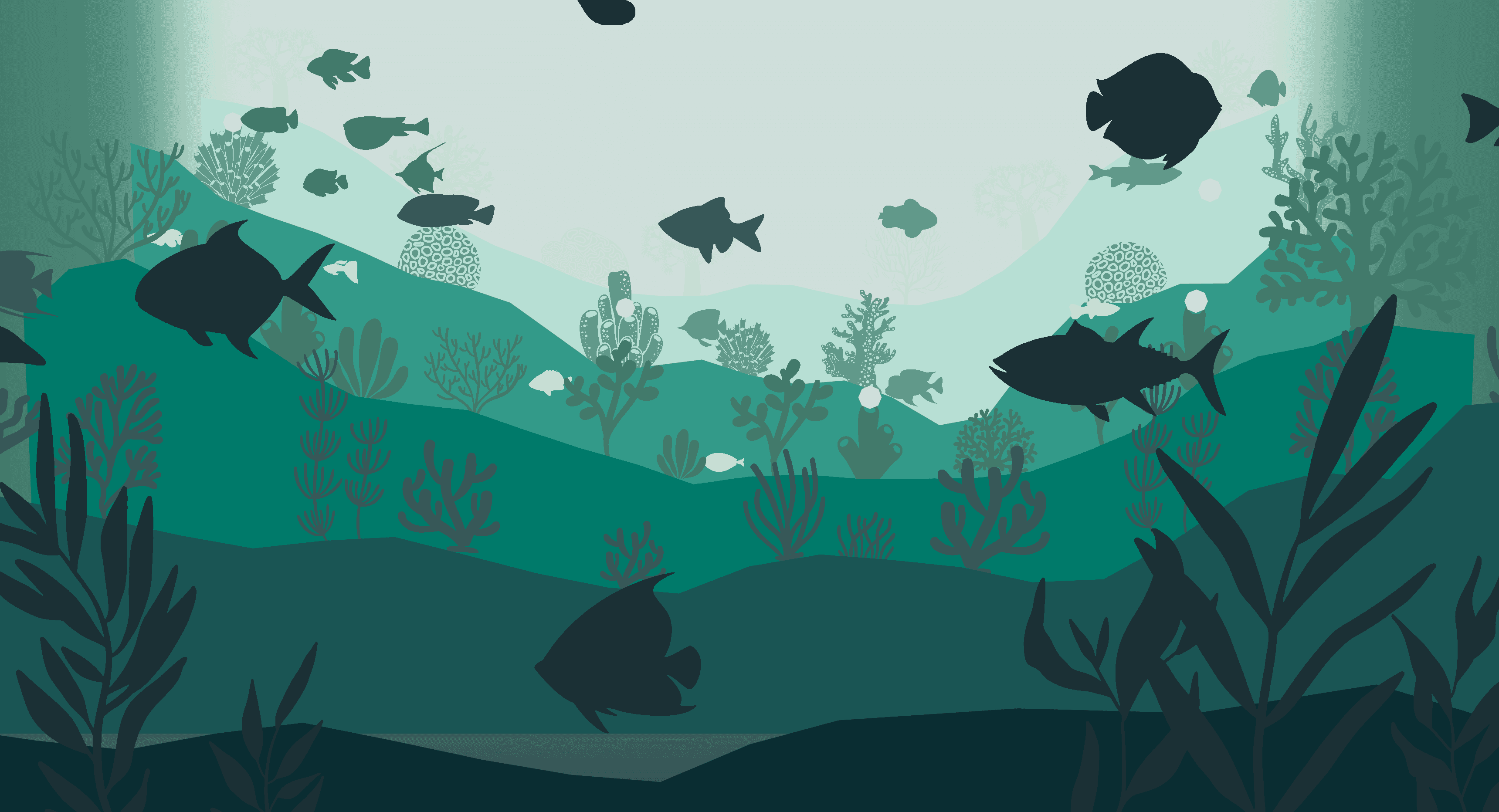 Underwater aquarium scene